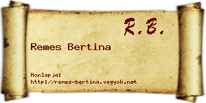 Remes Bertina névjegykártya